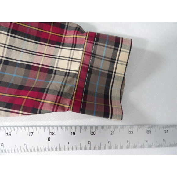 Jos. A Banks Travelers Collections Large Mens Shirt Plaid Oxford DadCore Grandpa - Picture 9 of 10